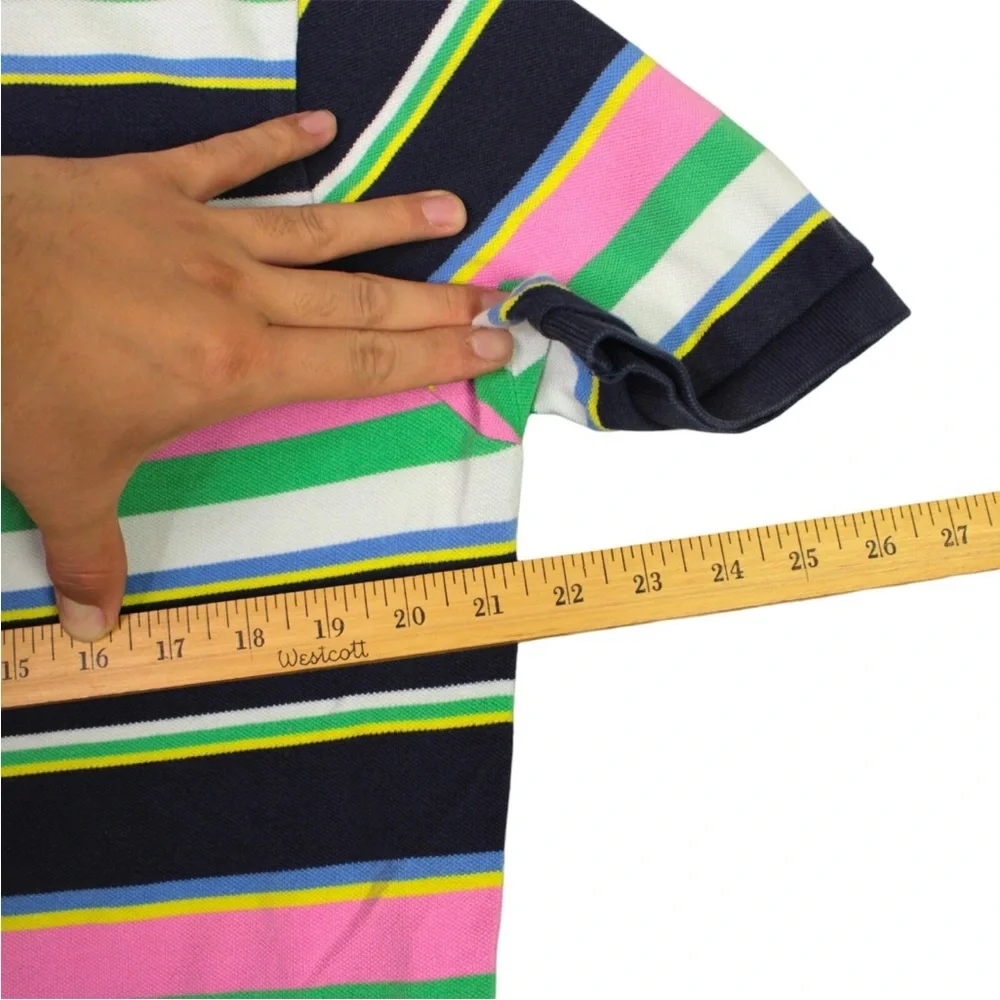Vintage Polo Ralph Lauren Polo Shirt short sleeve Striped Size Medium 90S
